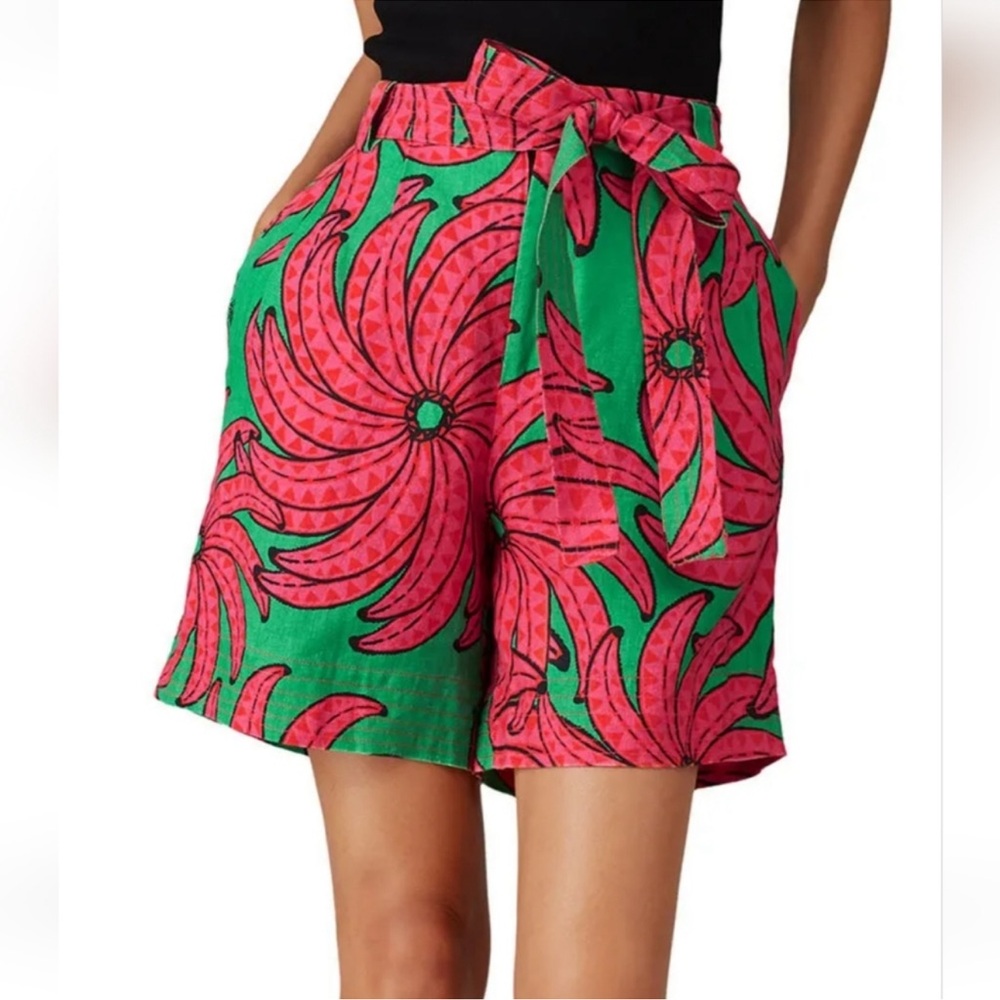FARM RIO ALBERTO PITTA BANANA PITTA LINEN SHORTS SIZE M